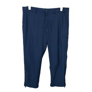 Eddie Bauer Women's Navy Blue Ripstop Cargo Crop Pants Size 14 Hiking Outdoor